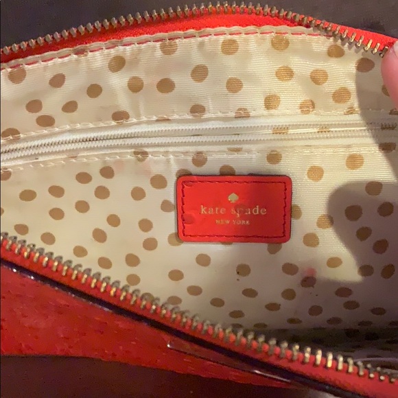 Kate Spade Clutch. Coral and Gold with Dust Bag - Picture 4 of 7